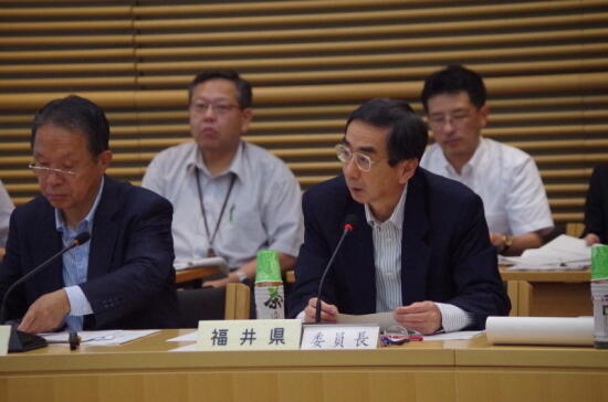 画像：西川原子力発電対策特別委員会委員長（福井県知事）